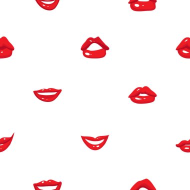 Dudaklar seamless modeli, vektör çizim