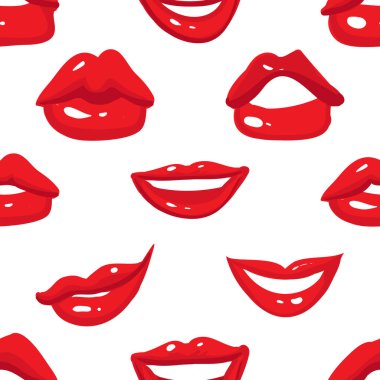 Dudaklar seamless modeli, vektör çizim
