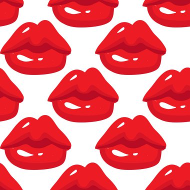 Dudaklar seamless modeli, vektör çizim
