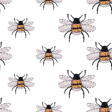 böcekler, vektör çizim ile beyaz arka plan