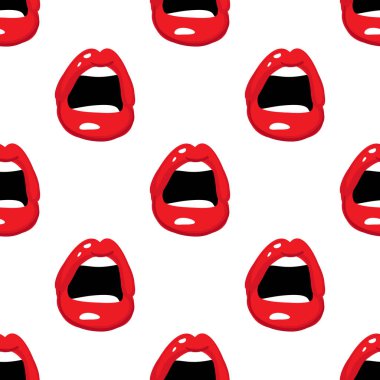 Dudaklar seamless modeli, vektör çizim
