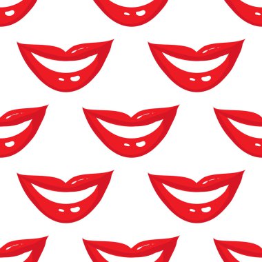 Dudaklar seamless modeli, vektör çizim