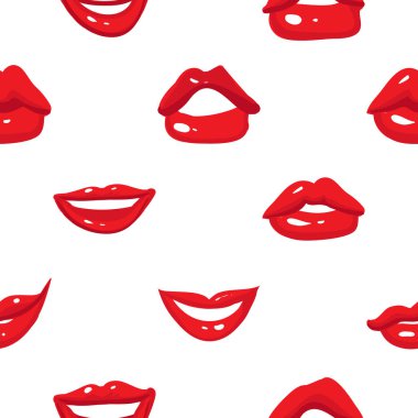 Dudaklar seamless modeli, vektör çizim