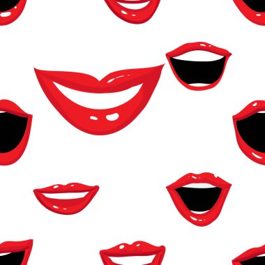Dudaklar seamless modeli, vektör çizim