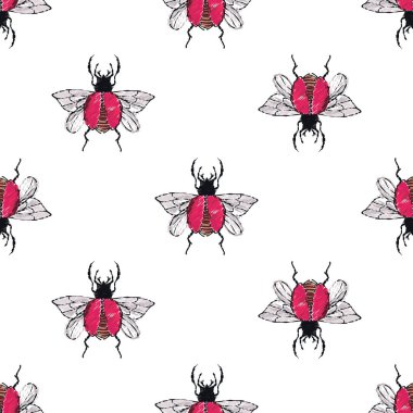 böcekler, vektör çizim ile beyaz arka plan