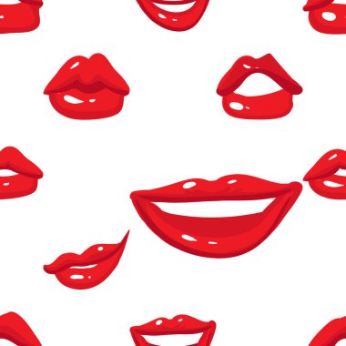 Dudaklar seamless modeli, vektör çizim