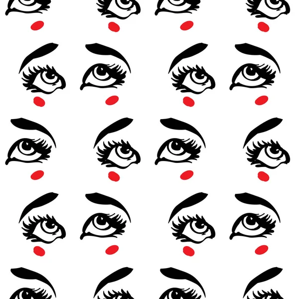 Augenbrauen Nahtloses Muster Vektorillustration — Stockvektor