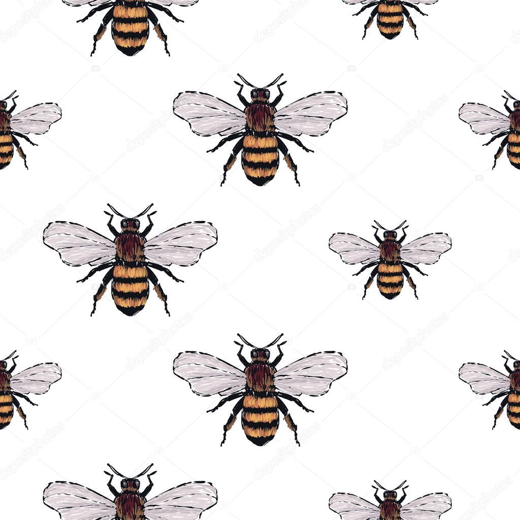 white background with insects, vector illustration