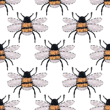 böcekler, vektör çizim ile beyaz arka plan