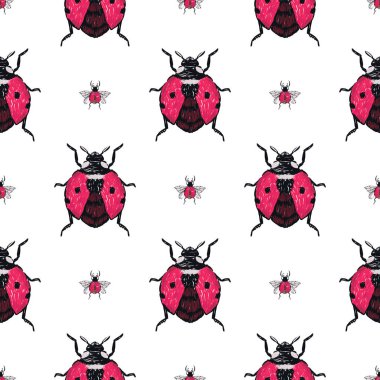 böcekler, vektör çizim ile beyaz arka plan
