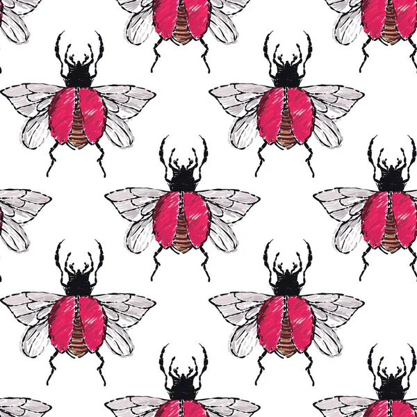 böcekler, vektör çizim ile beyaz arka plan