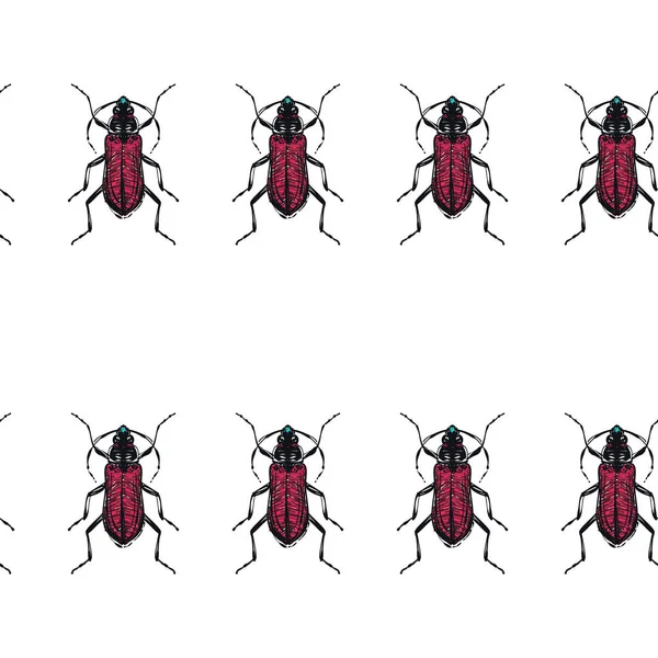 Witte Achtergrond Met Insecten Vectorillustratie — Stockvector