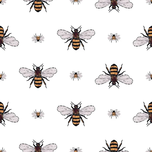 Witte Achtergrond Met Insecten Vectorillustratie — Stockvector