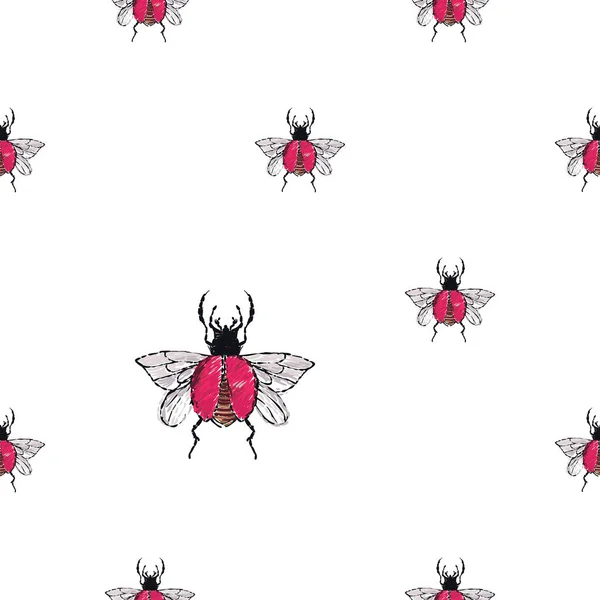 Fondo Blanco Con Insectos Ilustración Vectorial — Vector de stock