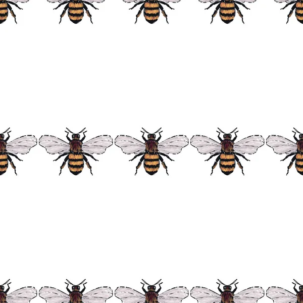 Weißer Hintergrund Mit Insekten Vektorillustration — Stockvektor