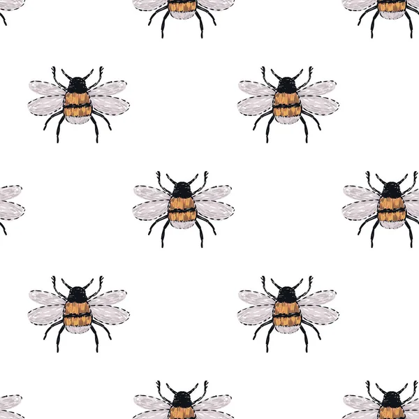 Fondo Blanco Con Insectos Ilustración Vectorial — Vector de stock