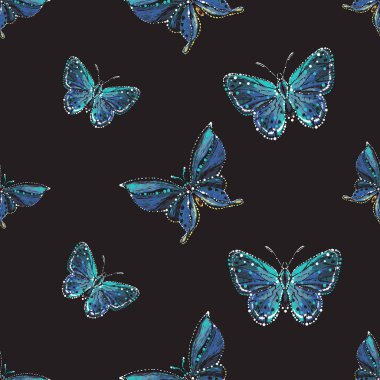 böcekler, vektör çizim ile siyah arka plan