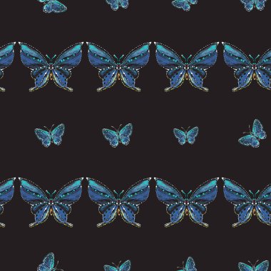 böcekler, vektör çizim ile siyah arka plan