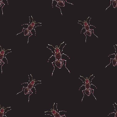 böcekler, vektör çizim ile siyah arka plan