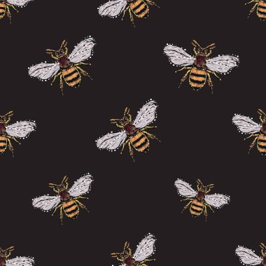 böcekler, vektör çizim ile siyah arka plan