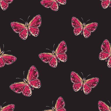 böcekler, vektör çizim ile siyah arka plan