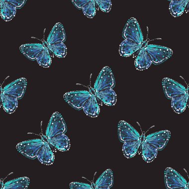 böcekler, vektör çizim ile siyah arka plan