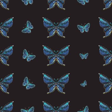 böcekler, vektör çizim ile siyah arka plan