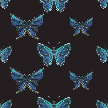 böcekler, vektör çizim ile siyah arka plan