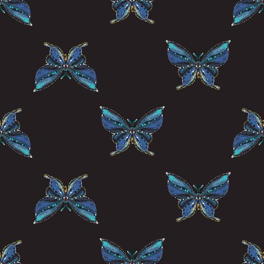 böcekler, vektör çizim ile siyah arka plan