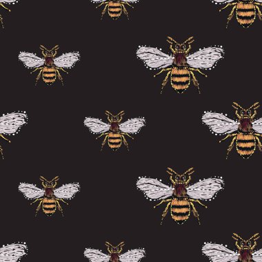 böcekler, vektör çizim ile siyah arka plan