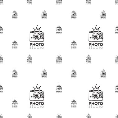 Sembol desen arka planda fotoğraf, vektör çizim