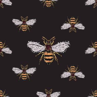 böcekler, vektör çizim ile siyah arka plan