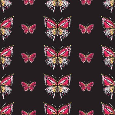 böcekler, vektör çizim ile siyah arka plan