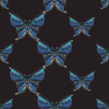 böcekler, vektör çizim ile siyah arka plan