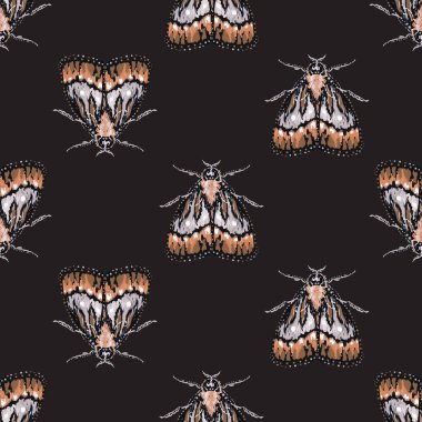 böcekler, vektör çizim ile siyah arka plan