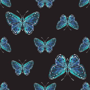 böcekler, vektör çizim ile siyah arka plan