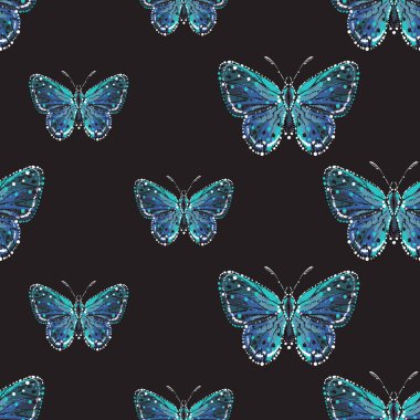 böcekler, vektör çizim ile siyah arka plan