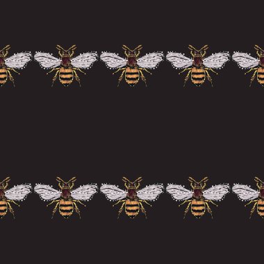 böcekler, vektör çizim ile siyah arka plan