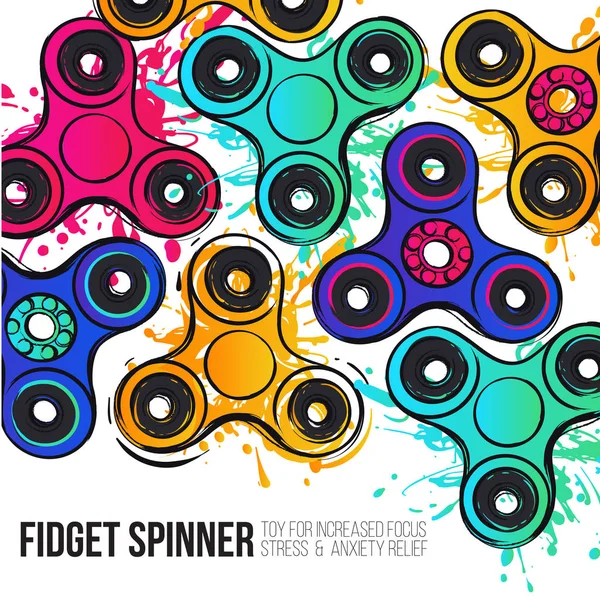 Vector Fidget Spinners Illustration — Stock Vector