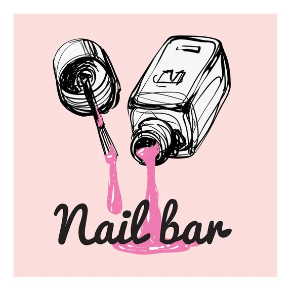 Esmalte Uñas Belleza Fondo Ilustración Vectores — Vector de stock