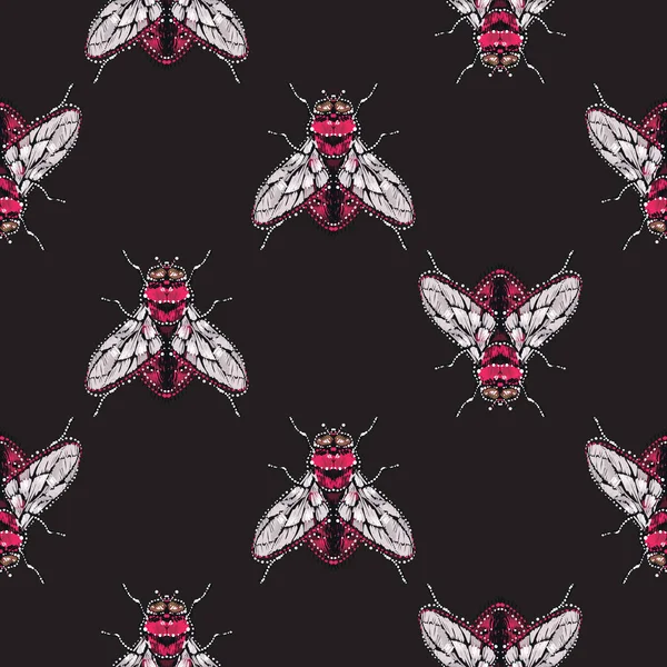 böcekler, vektör çizim ile siyah arka plan