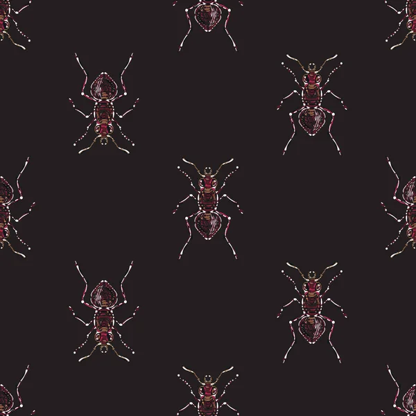 Fond Noir Avec Insectes Illustration Vectorielle — Image vectorielle