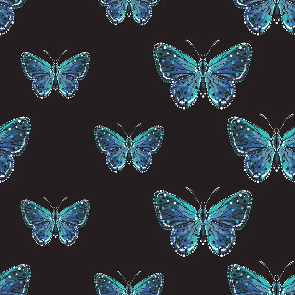 böcekler, vektör çizim ile siyah arka plan