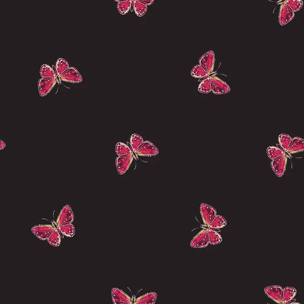 Fond Noir Avec Insectes Illustration Vectorielle — Image vectorielle