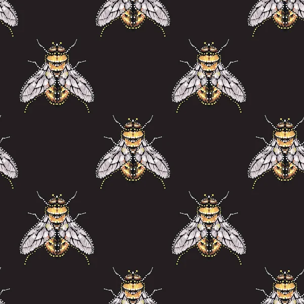 böcekler, vektör çizim ile siyah arka plan