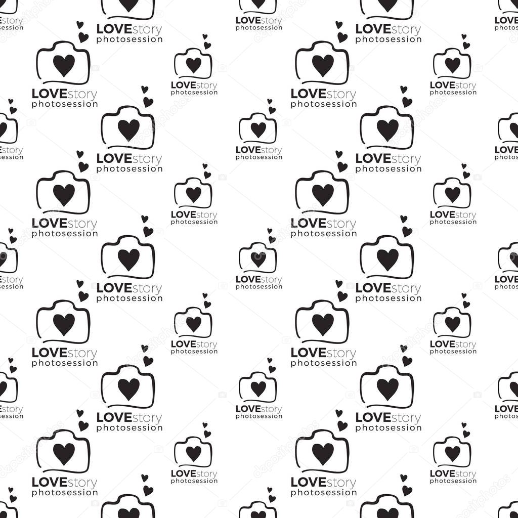 Photo symbol pattern background, vector illustration