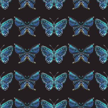 böcekler, vektör çizim ile siyah arka plan