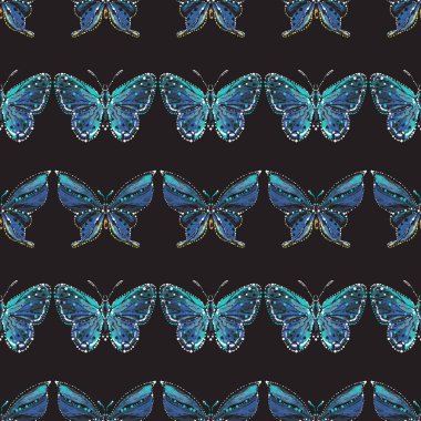 böcekler, vektör çizim ile siyah arka plan