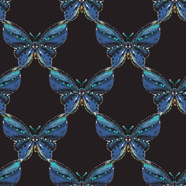 böcekler, vektör çizim ile siyah arka plan