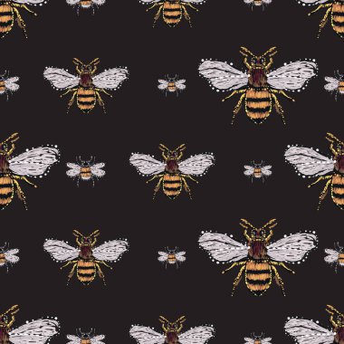 böcekler, vektör çizim ile siyah arka plan